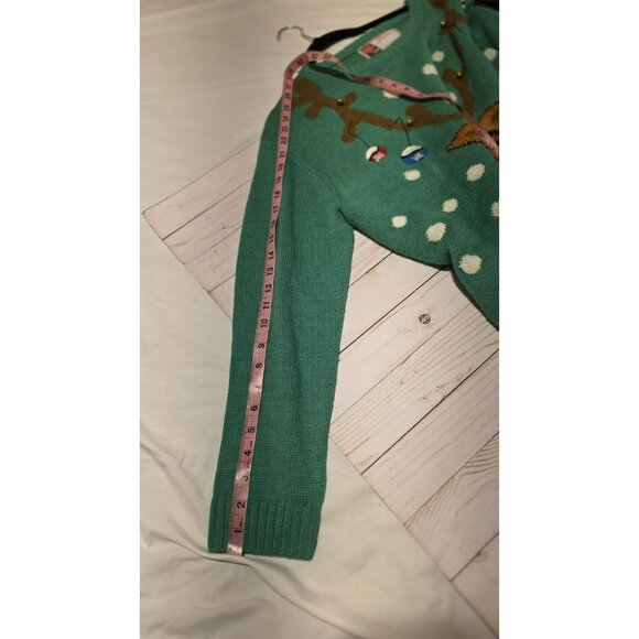 Ugly Christmas Sweater Reindeer Mens Large Christmas Ornaments Xmas Party - Picture 6 of 7